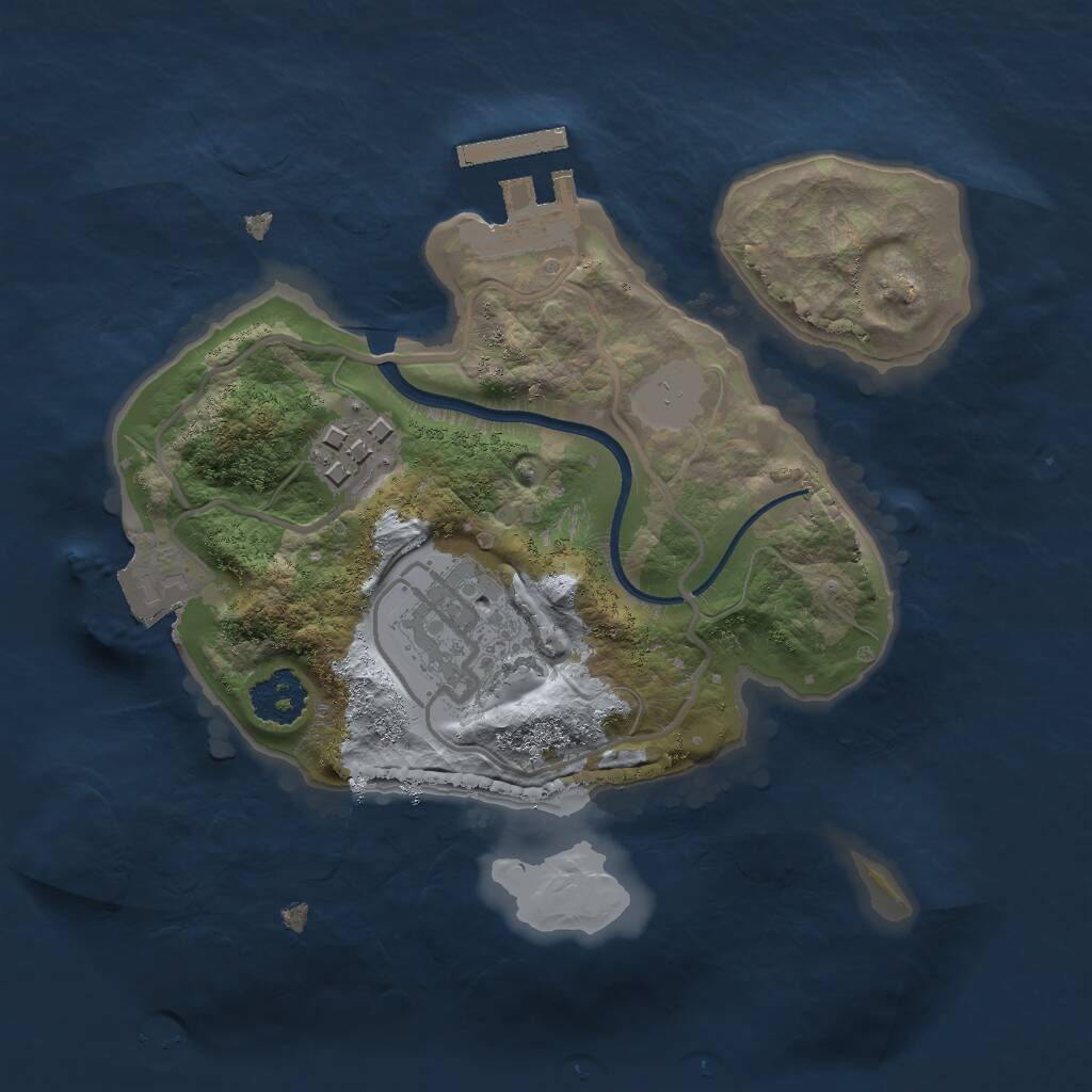 Rust Map: Procedural Map, Size: 2000, Seed: 1733176488, 4 Monuments