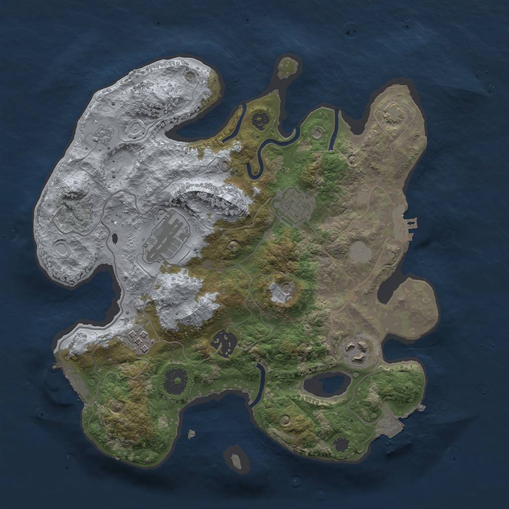 Rust Map: Procedural Map, Size: 3000, Seed: 6237266, 13 Monuments