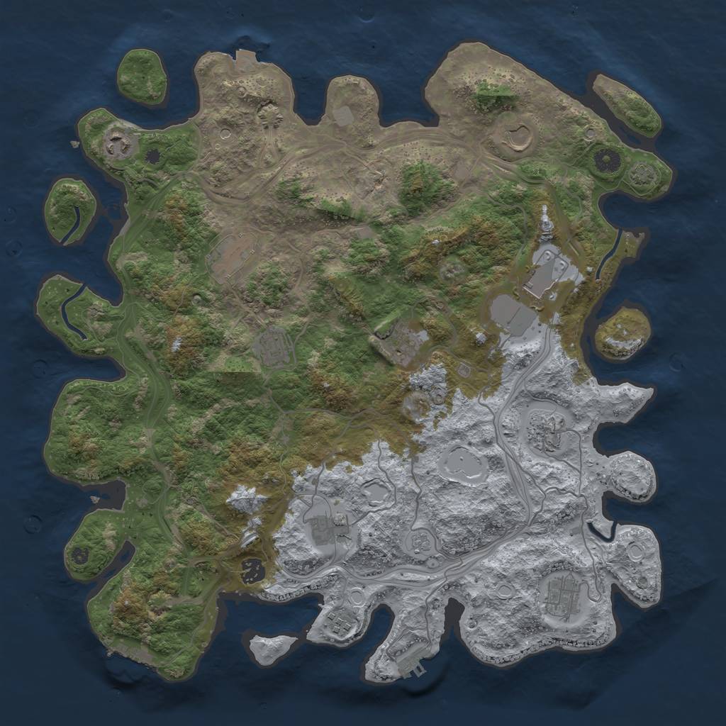 Rust Map: Procedural Map, Size: 4250, Seed: 1475747611, 19 Monuments