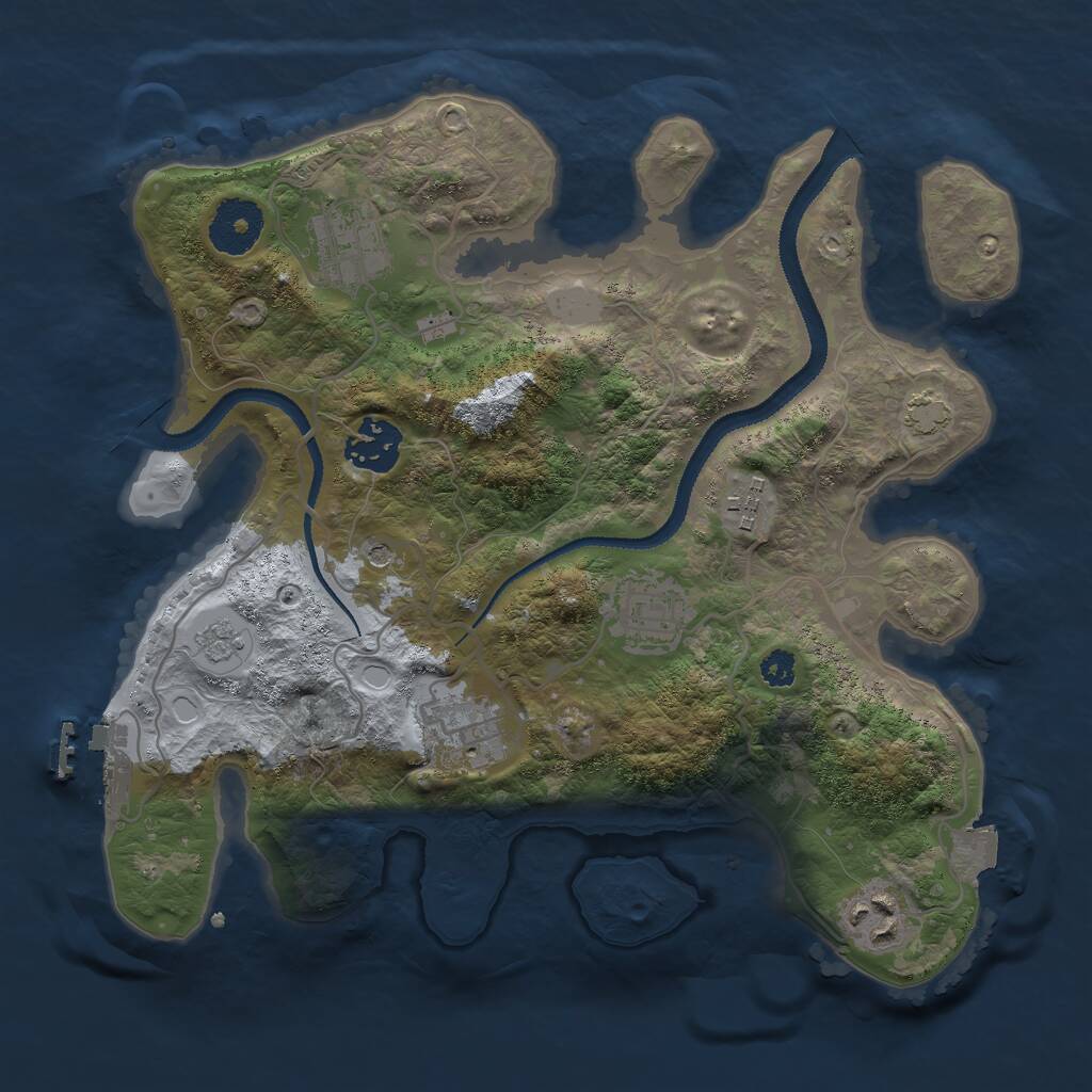 Rust Map: Procedural Map, Size: 3000, Seed: 430538111, 11 Monuments