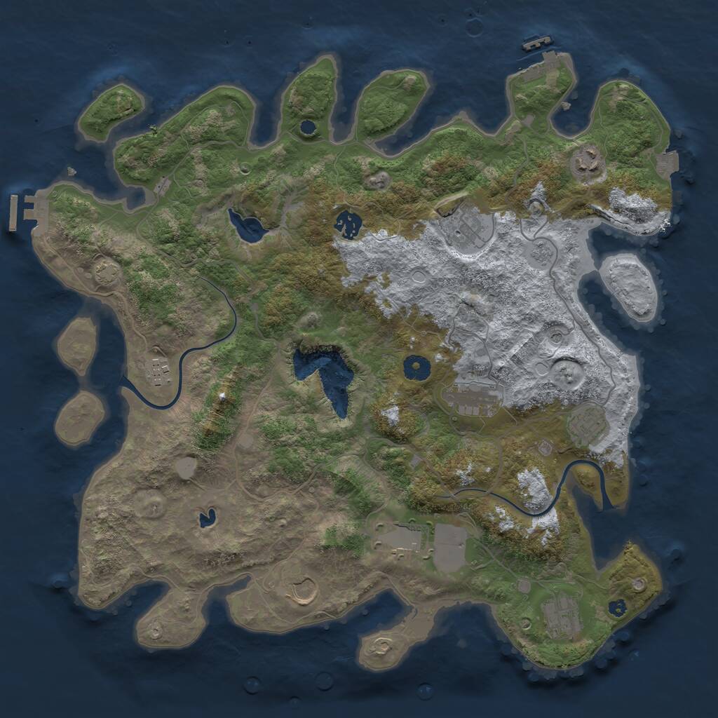 Rust Map: Procedural Map, Size: 4000, Seed: 648253, 15 Monuments