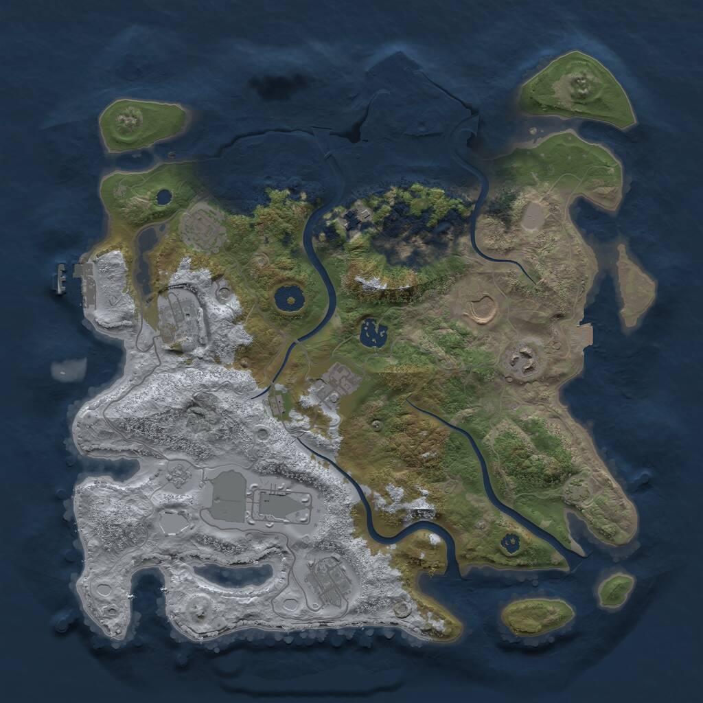 Rust Map: Procedural Map, Size: 3700, Seed: 231995437, 15 Monuments