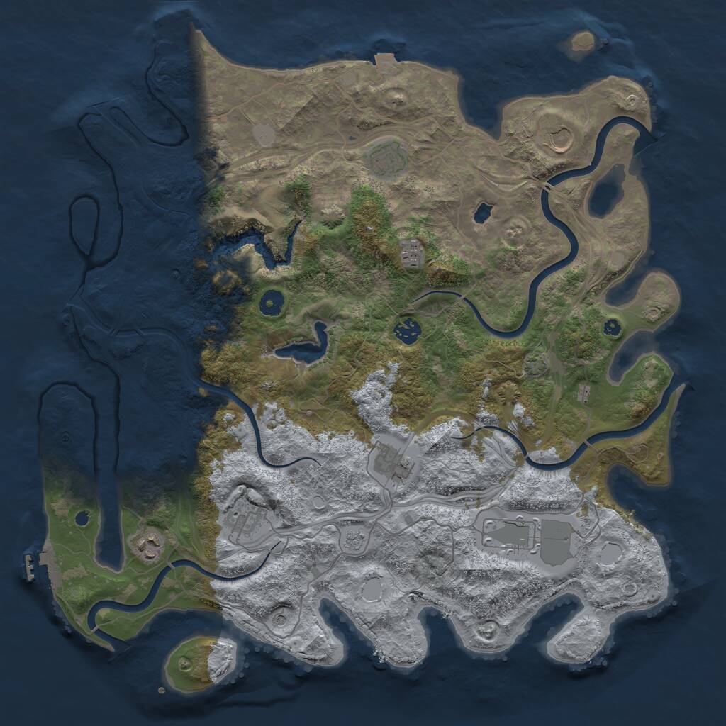Rust Map: Procedural Map, Size: 4300, Seed: 50700434, 14 Monuments