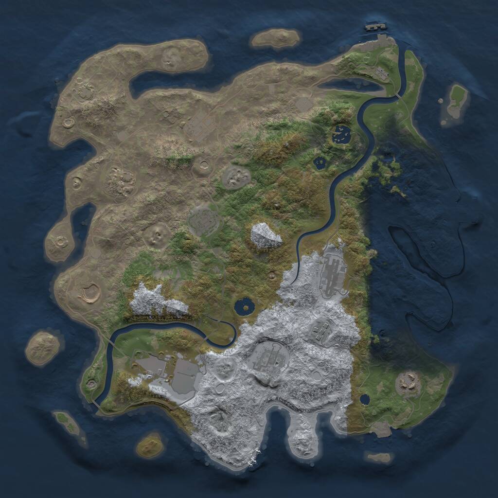 Rust Map: Procedural Map, Size: 3900, Seed: 65040101, 15 Monuments