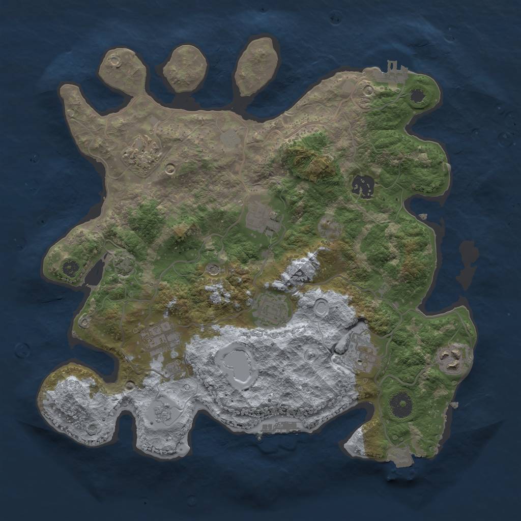 Rust Map: Procedural Map, Size: 3300, Seed: 30082323, 15 Monuments