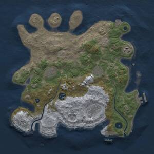 Thumbnail Rust Map: Procedural Map, Size: 3300, Seed: 30082323, 12 Monuments