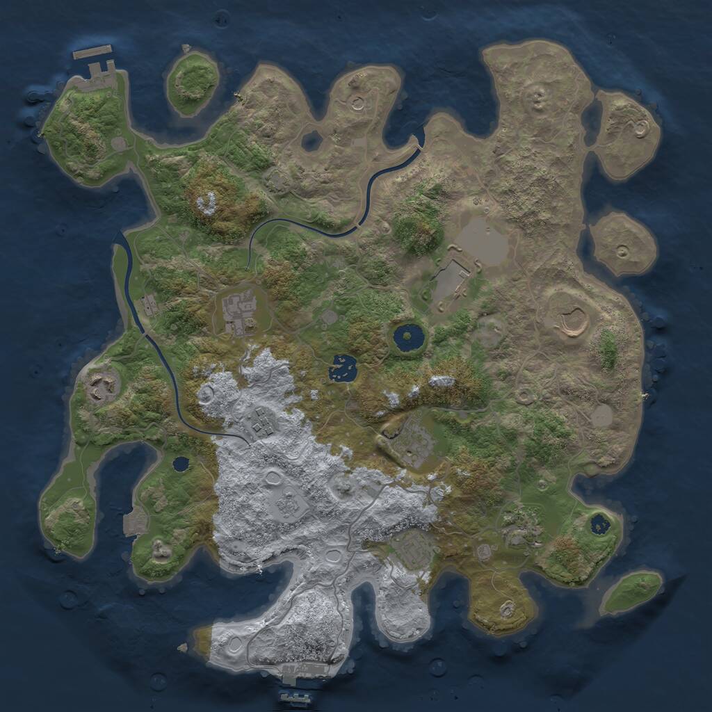 Rust Map: Procedural Map, Size: 3700, Seed: 785108275, 15 Monuments