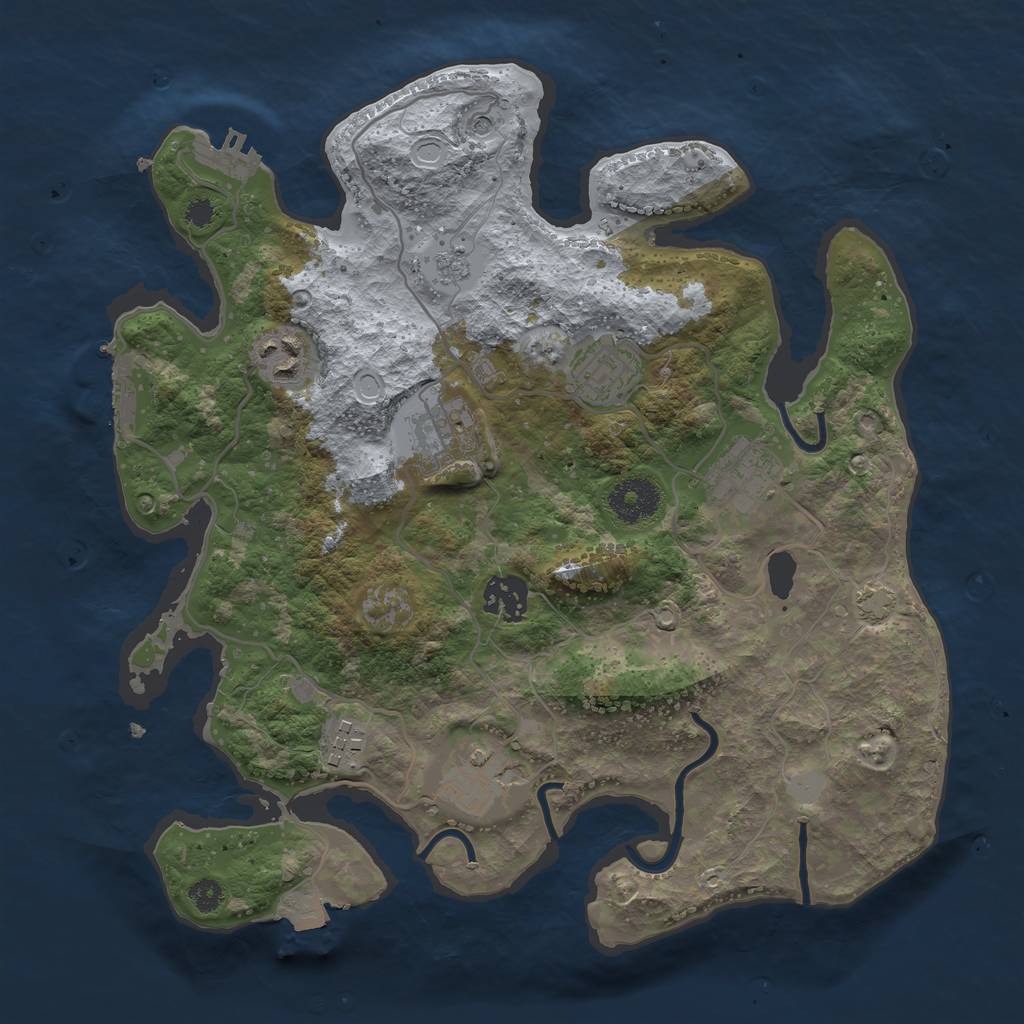 Rust Map: Procedural Map, Size: 3250, Seed: 1718348672, 15 Monuments