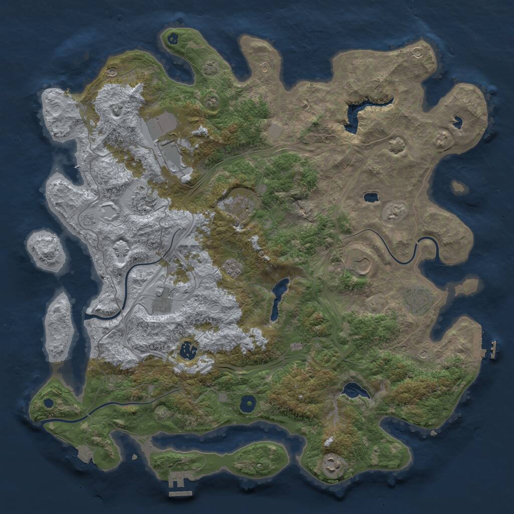 Rust Map: Procedural Map, Size: 4500, Seed: 234761, 15 Monuments