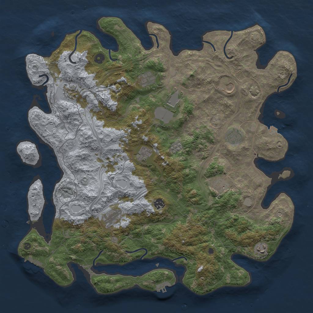 Rust Map: Procedural Map, Size: 4500, Seed: 234761, 19 Monuments