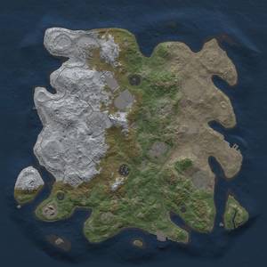 Thumbnail Rust Map: Procedural Map, Size: 3500, Seed: 36635538, 17 Monuments