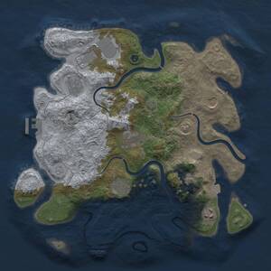 Thumbnail Rust Map: Procedural Map, Size: 3500, Seed: 36635538, 13 Monuments