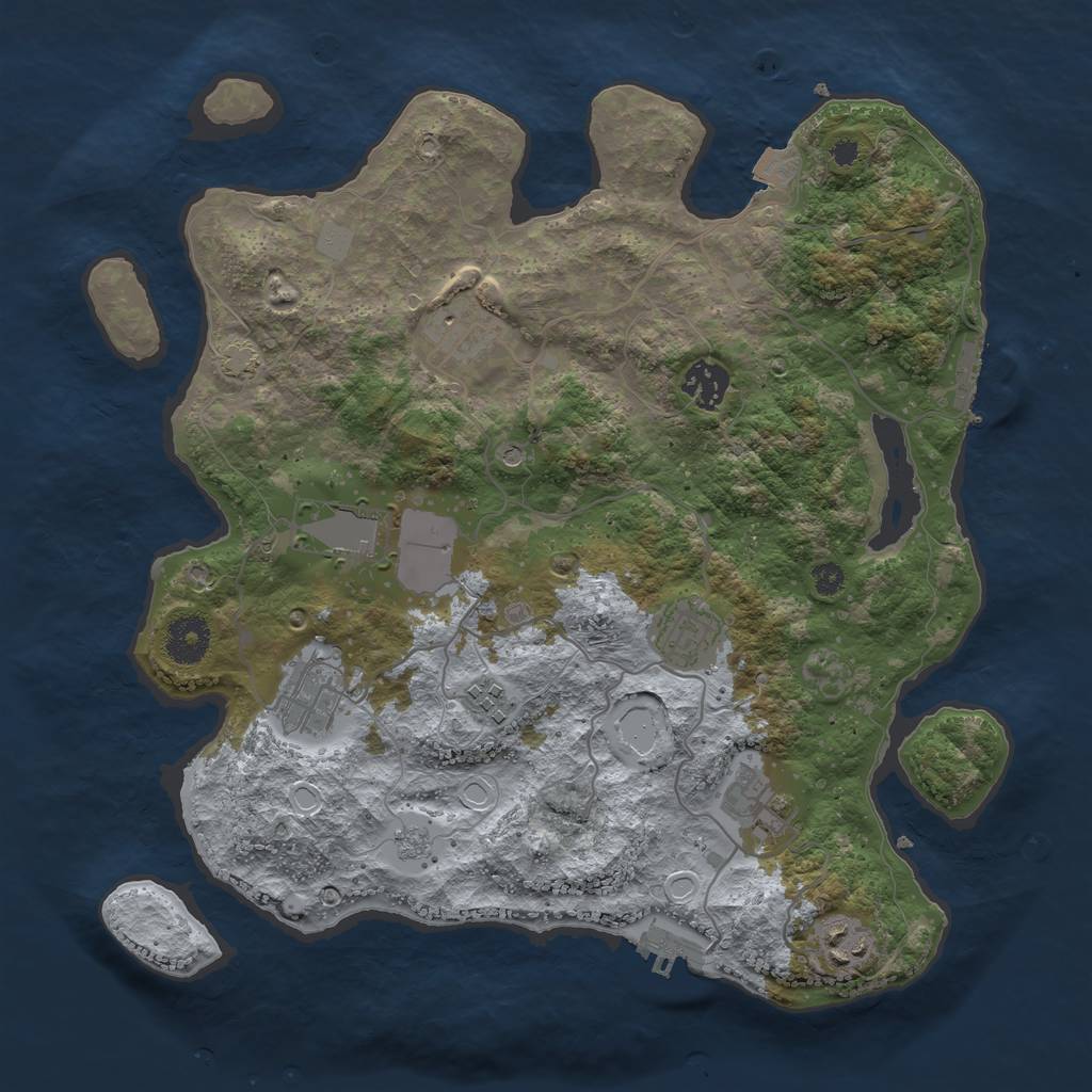 Rust Map: Procedural Map, Size: 3500, Seed: 1396265822, 16 Monuments