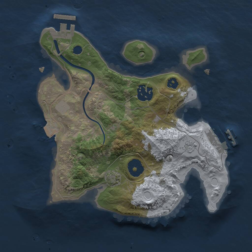 Rust Map: Procedural Map, Size: 2300, Seed: 1251412515, 6 Monuments