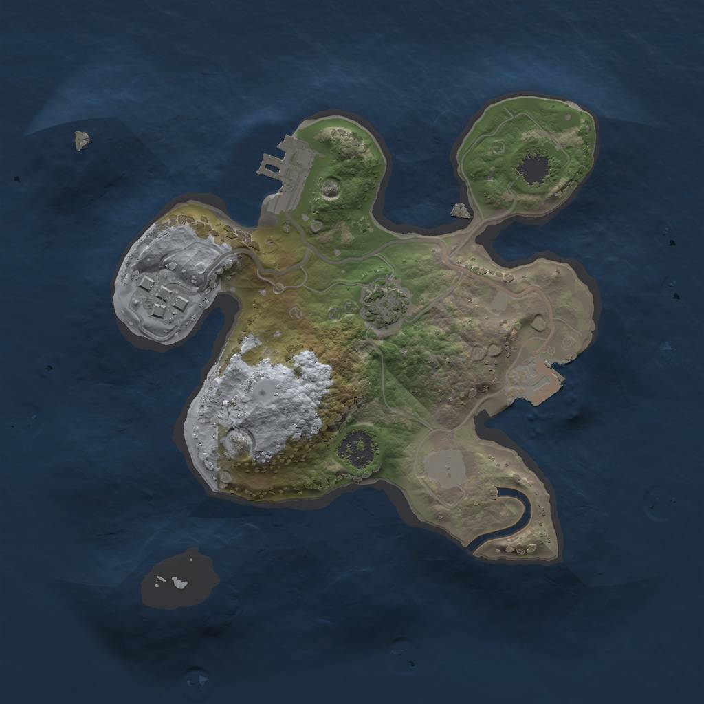 Rust Map: Procedural Map, Size: 2000, Seed: 460043233, 6 Monuments
