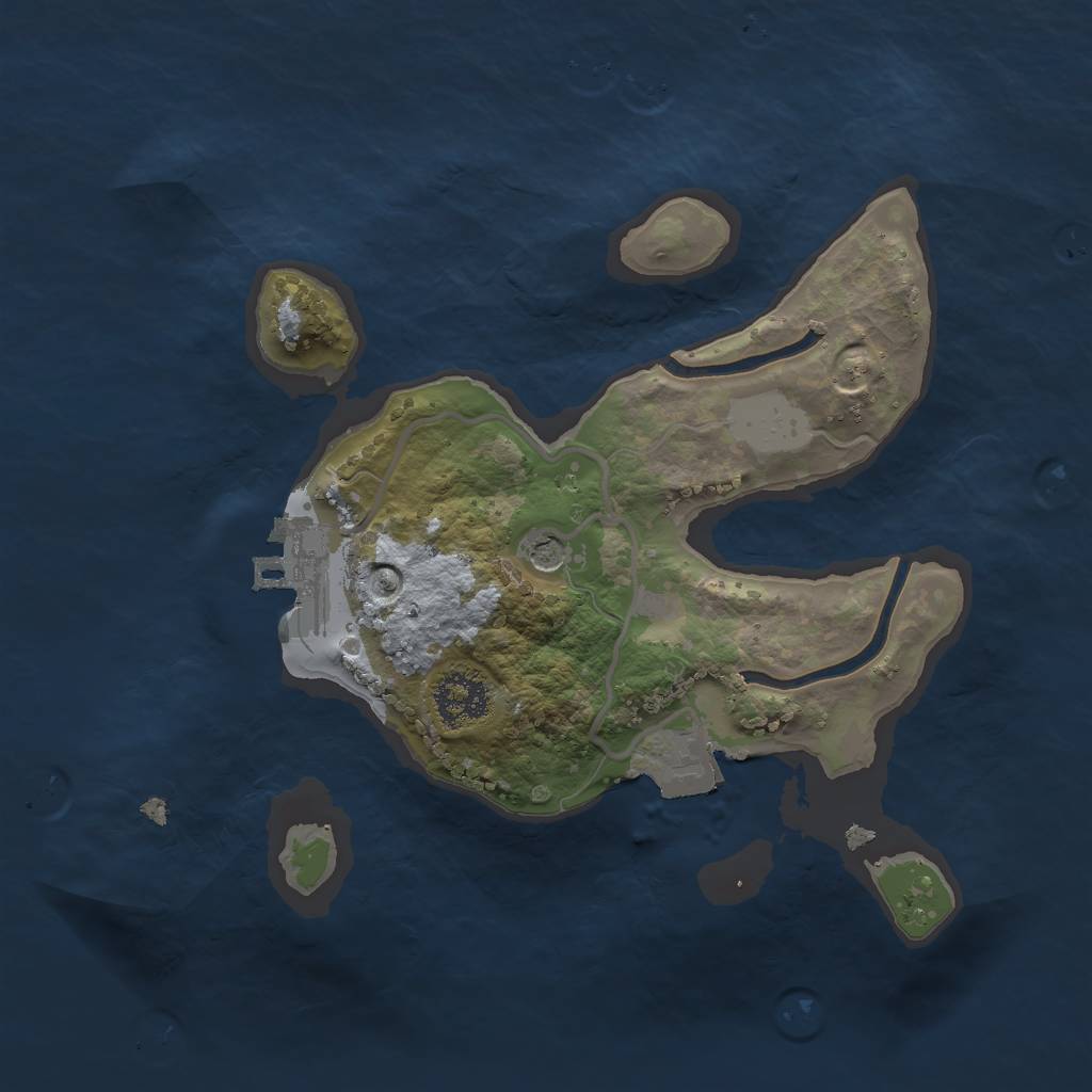 Rust Map: Procedural Map, Size: 2000, Seed: 71441063, 5 Monuments
