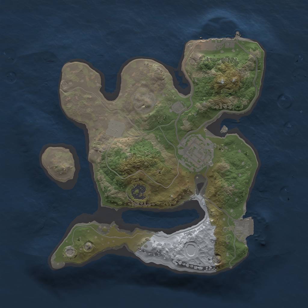 Rust Map: Procedural Map, Size: 2000, Seed: 56415651, 5 Monuments