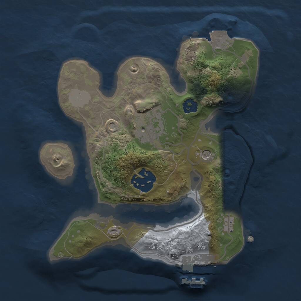 Rust Map: Procedural Map, Size: 2000, Seed: 56415651, 5 Monuments