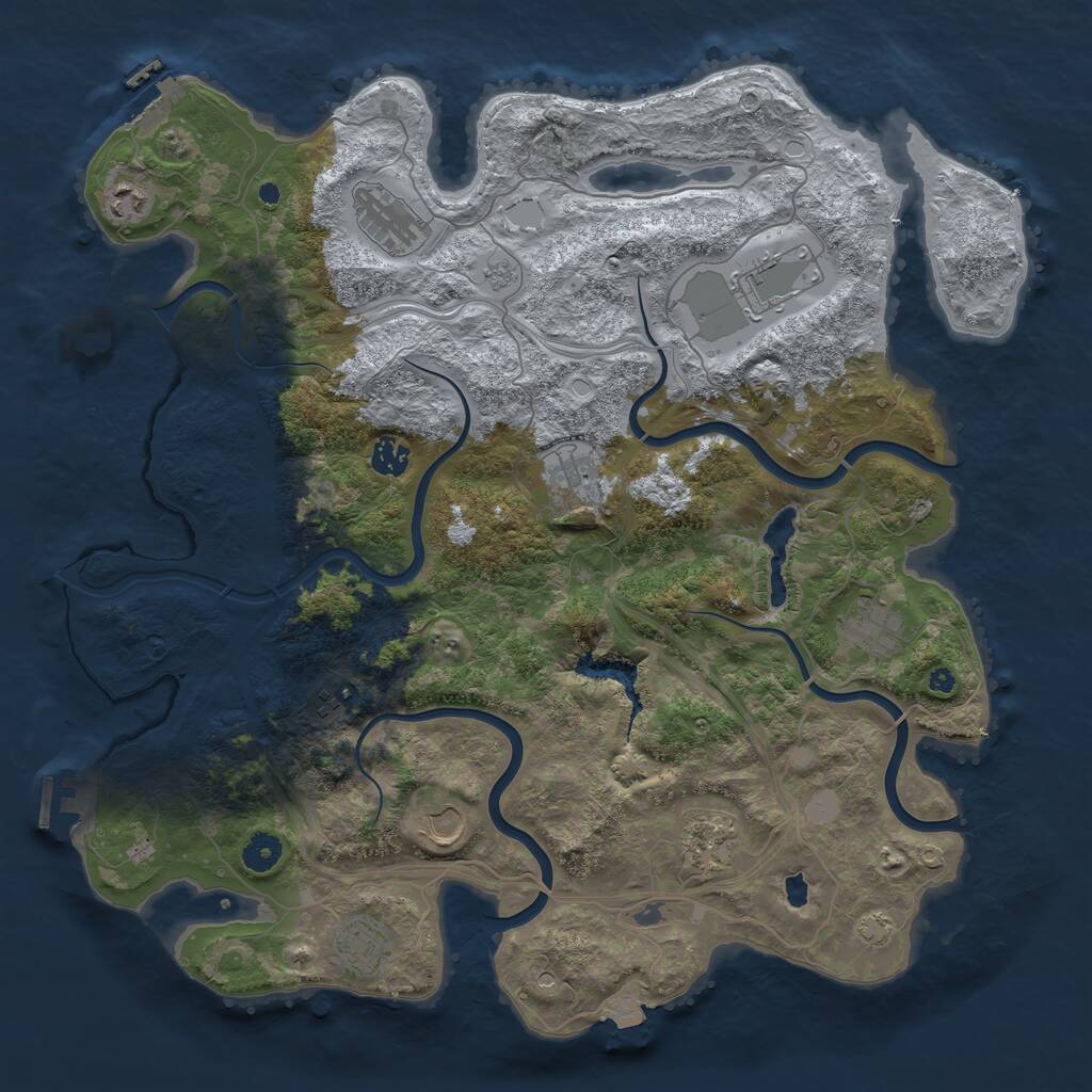 Rust Map: Procedural Map, Size: 4250, Seed: 247767269, 16 Monuments