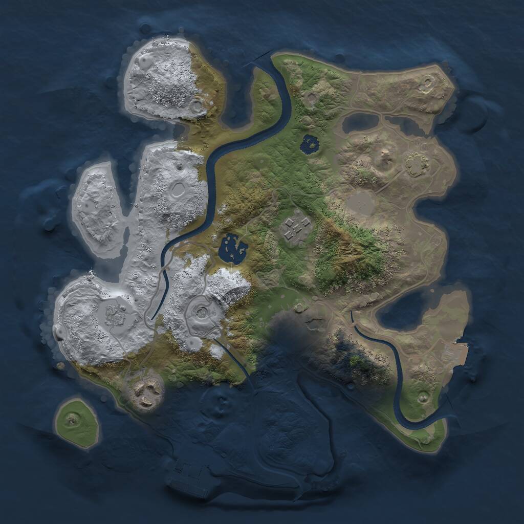 Rust Map: Procedural Map, Size: 2700, Seed: 148617921, 9 Monuments