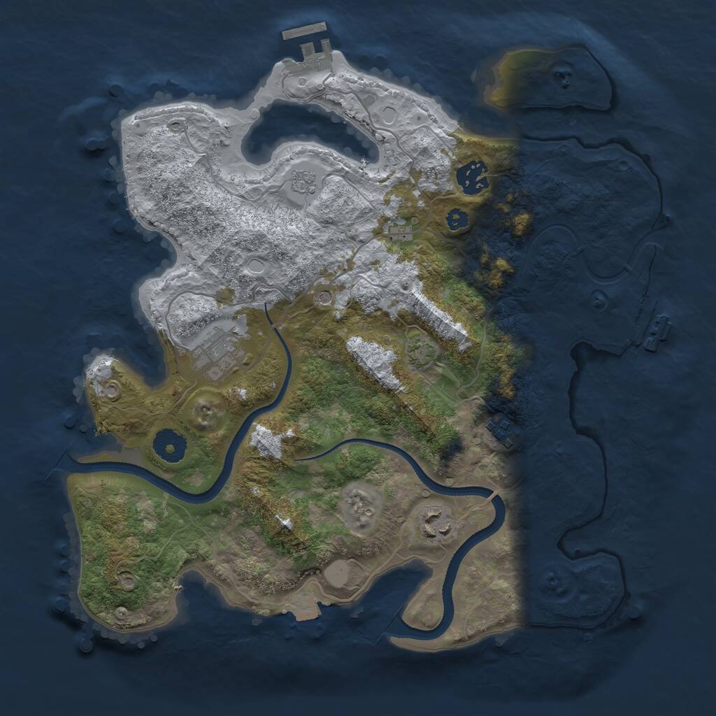 Rust Map: Procedural Map, Size: 3250, Seed: 1158782260, 10 Monuments