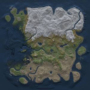 Thumbnail Rust Map: Procedural Map, Size: 4600, Seed: 83108532, 16 Monuments