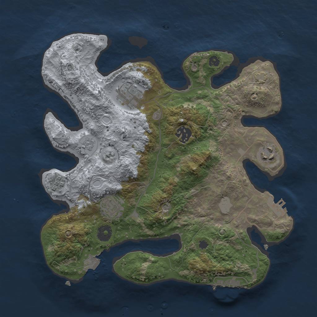 Rust Map: Procedural Map, Size: 3000, Seed: 81996, 13 Monuments