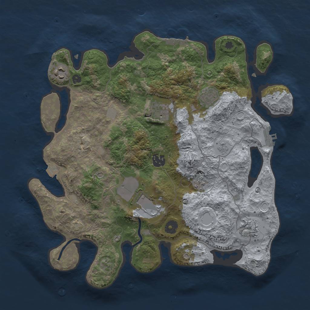 Rust Map: Procedural Map, Size: 3500, Seed: 1278795424, 15 Monuments