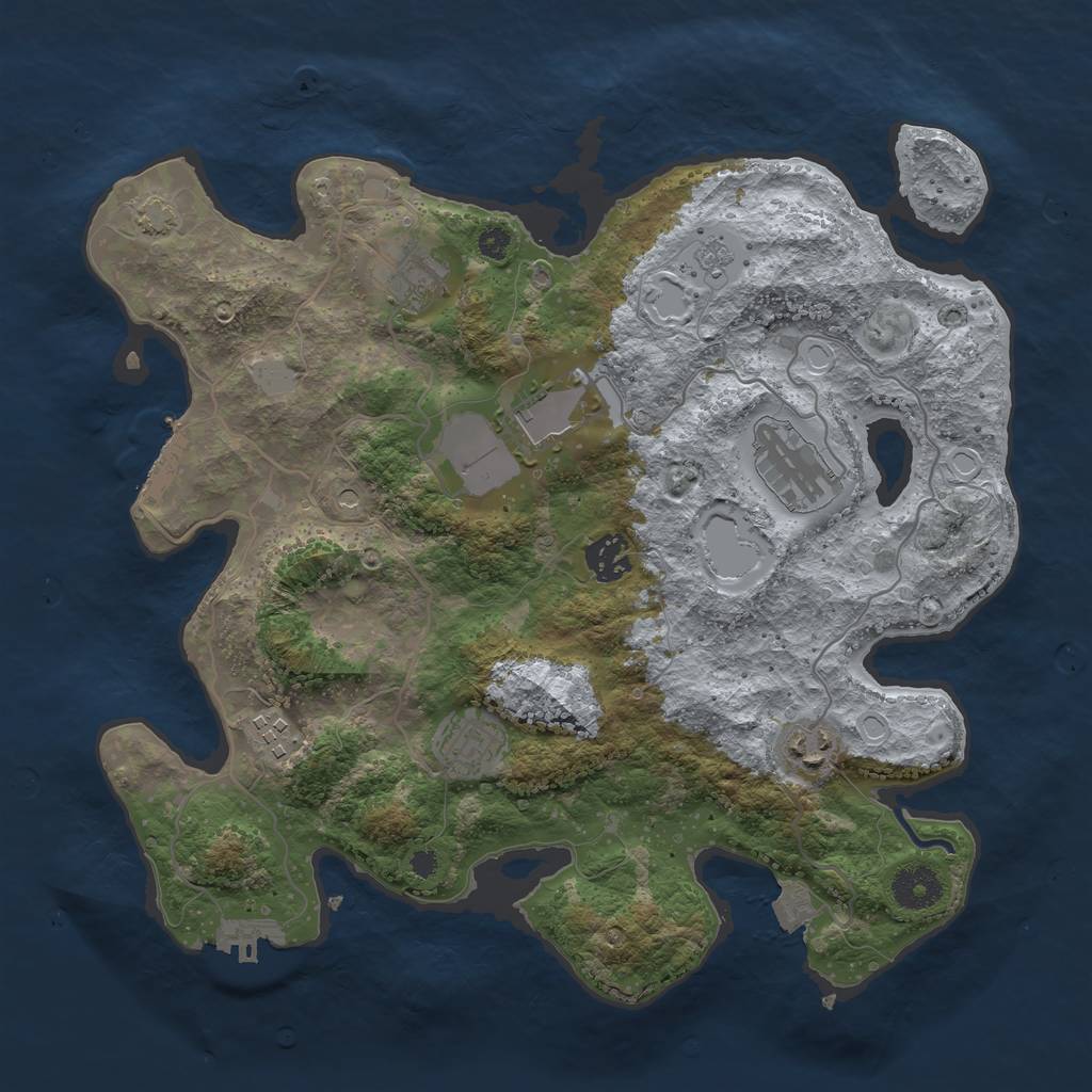 Rust Map: Procedural Map, Size: 3500, Seed: 1437728260, 15 Monuments