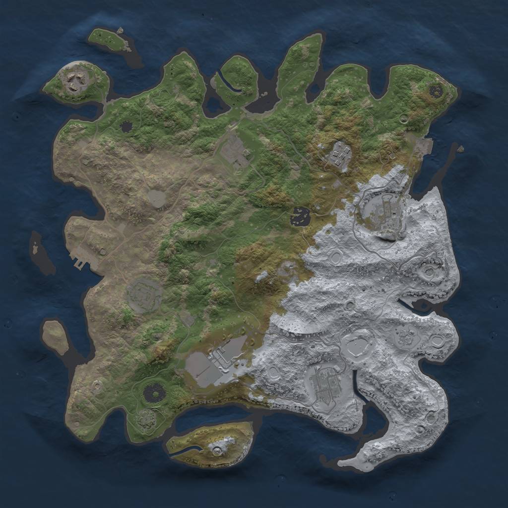 Rust Map: Procedural Map, Size: 3650, Seed: 99204264, 15 Monuments