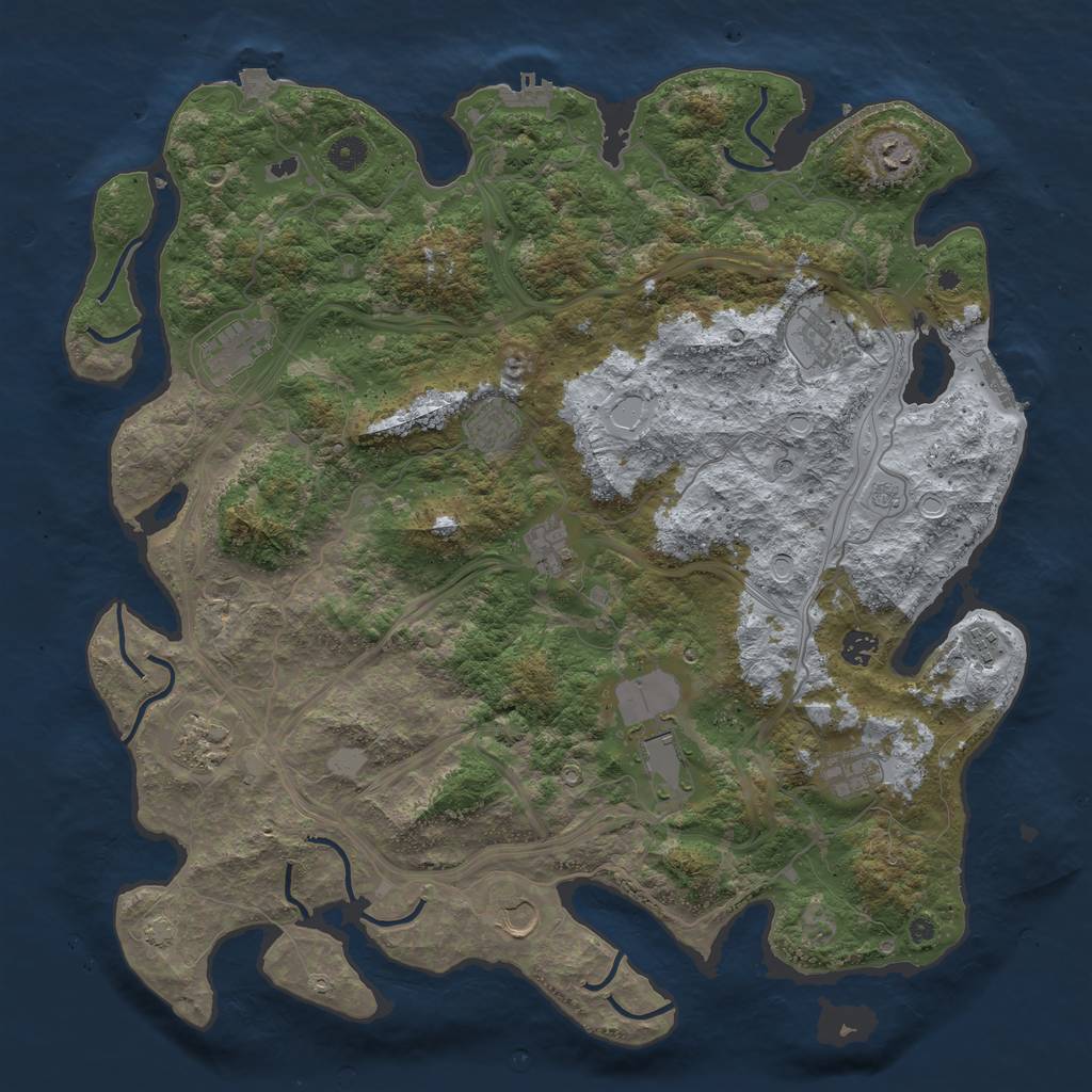 Rust Map: Procedural Map, Size: 4500, Seed: 1819189441, 19 Monuments