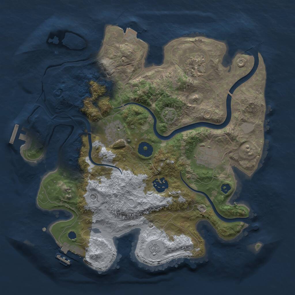 Rust Map: Procedural Map, Size: 3000, Seed: 1805557053, 10 Monuments