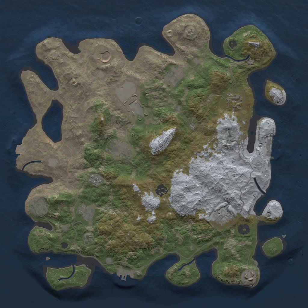 Rust Map: Procedural Map, Size: 4000, Seed: 990260, 19 Monuments