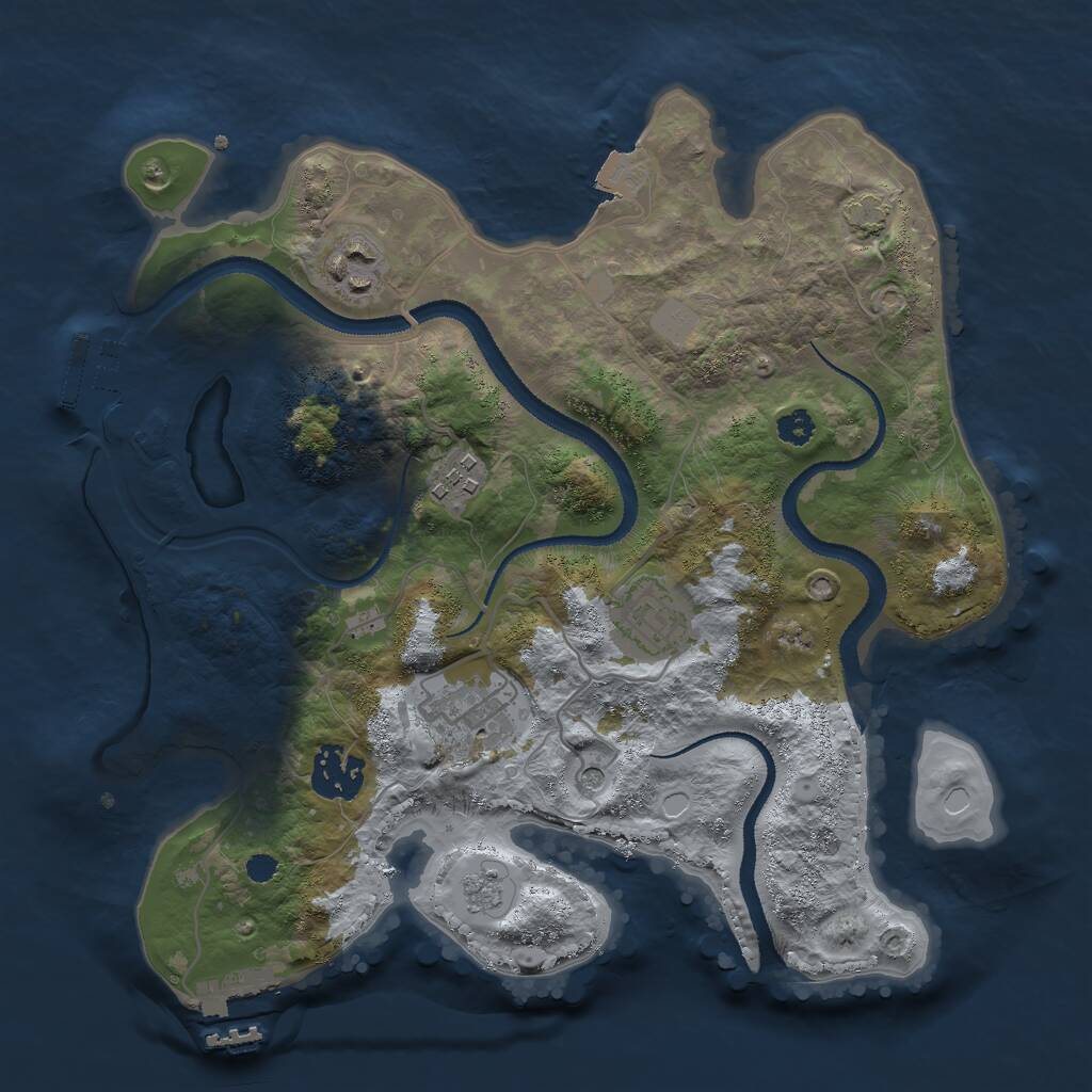 Rust Map: Procedural Map, Size: 3000, Seed: 1906247, 11 Monuments