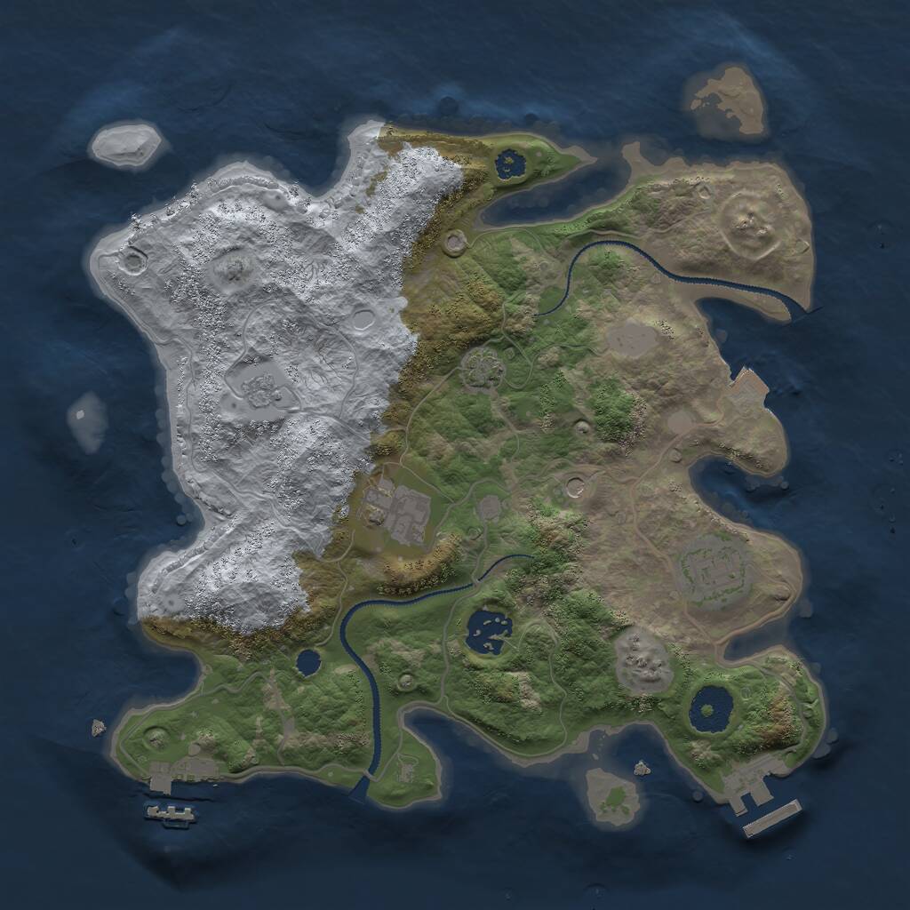 Rust Map: Procedural Map, Size: 3000, Seed: 10431, 9 Monuments