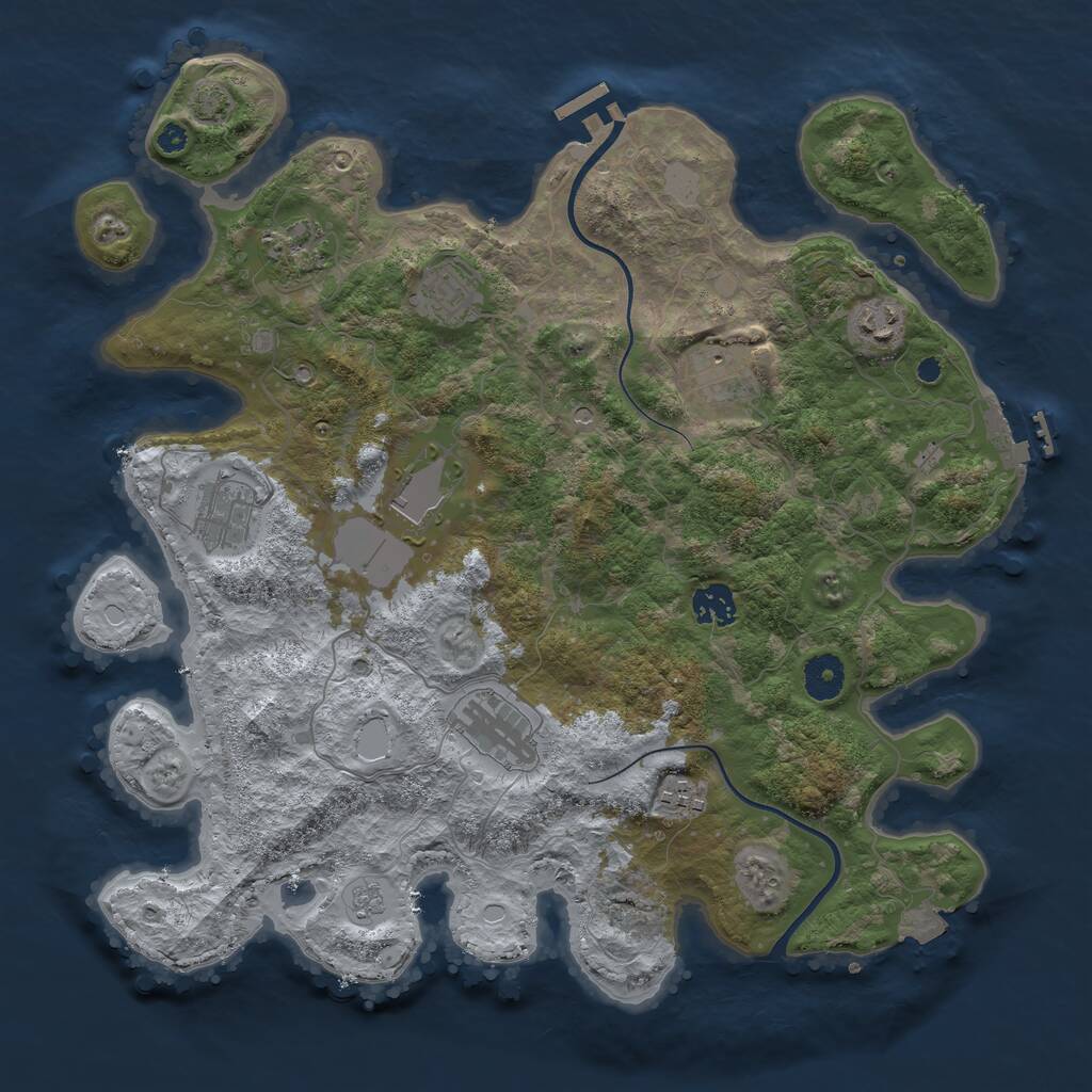 Rust Map: Procedural Map, Size: 3750, Seed: 165, 15 Monuments