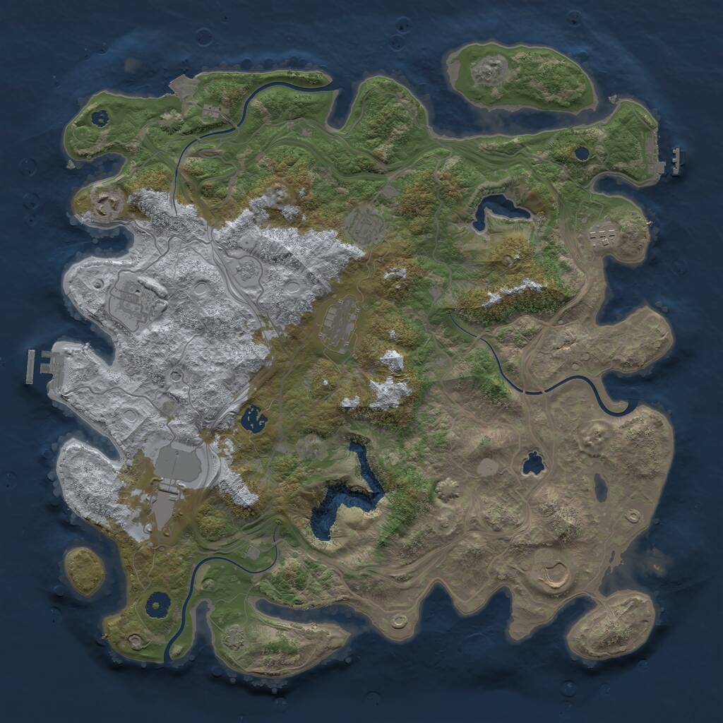 Rust Map: Procedural Map, Size: 4250, Seed: 10056480, 14 Monuments