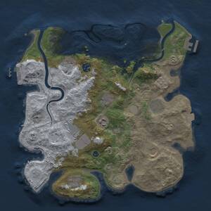 Thumbnail Rust Map: Procedural Map, Size: 3500, Seed: 1288327898, 15 Monuments