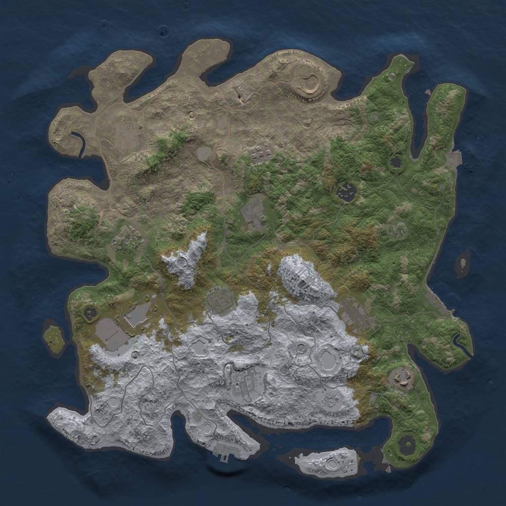 Rust Map: Procedural Map, Size: 4000, Seed: 56134128, 19 Monuments