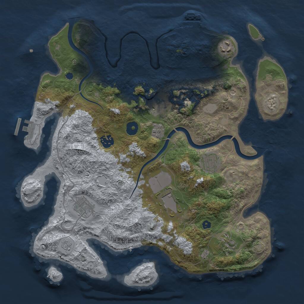 Rust Map: Procedural Map, Size: 3500, Seed: 721465717, 14 Monuments