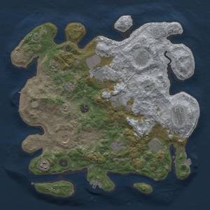 Thumbnail Rust Map: Procedural Map, Size: 3700, Seed: 44228338, 19 Monuments