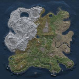 Thumbnail Rust Map: Procedural Map, Size: 3500, Seed: 1393200581, 15 Monuments