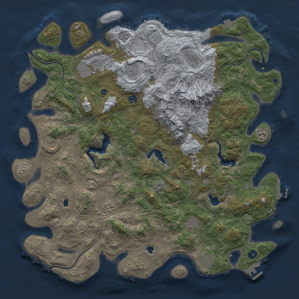 Rust Map: Procedural Map, Size: 5000, Seed: 782760844, 16 Monuments