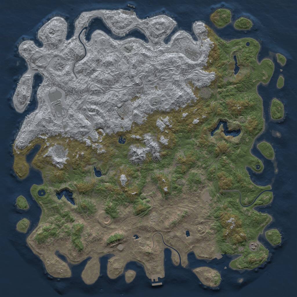 Rust Map: Procedural Map, Size: 6000, Seed: 525698012, 17 Monuments