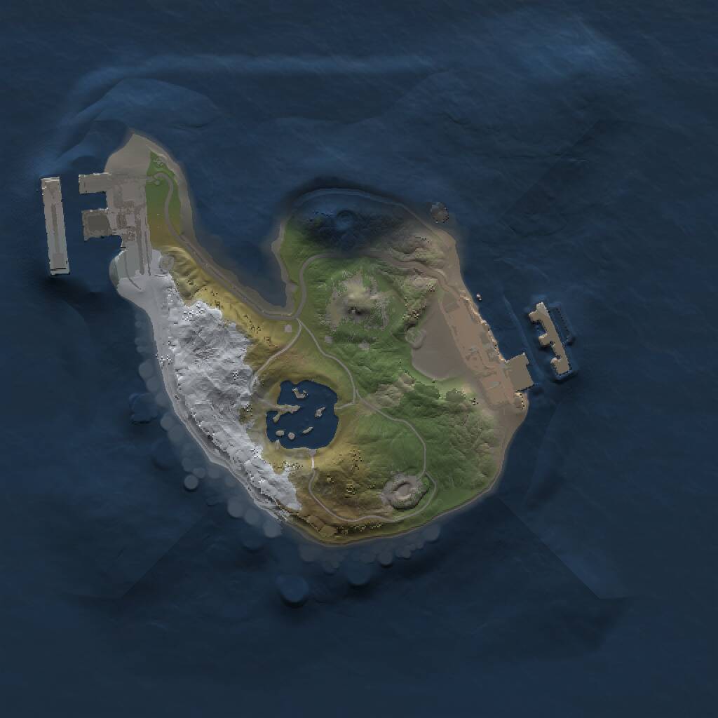 Rust Map: Procedural Map, Size: 1500, Seed: 800942673, 4 Monuments