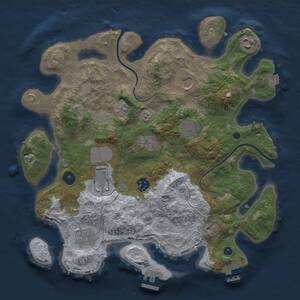 Thumbnail Rust Map: Procedural Map, Size: 3500, Seed: 17145161, 14 Monuments