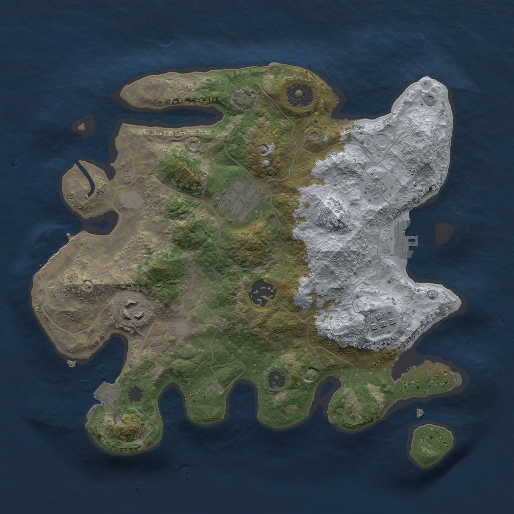 Rust Map: Procedural Map, Size: 3000, Seed: 1248478081, 11 Monuments