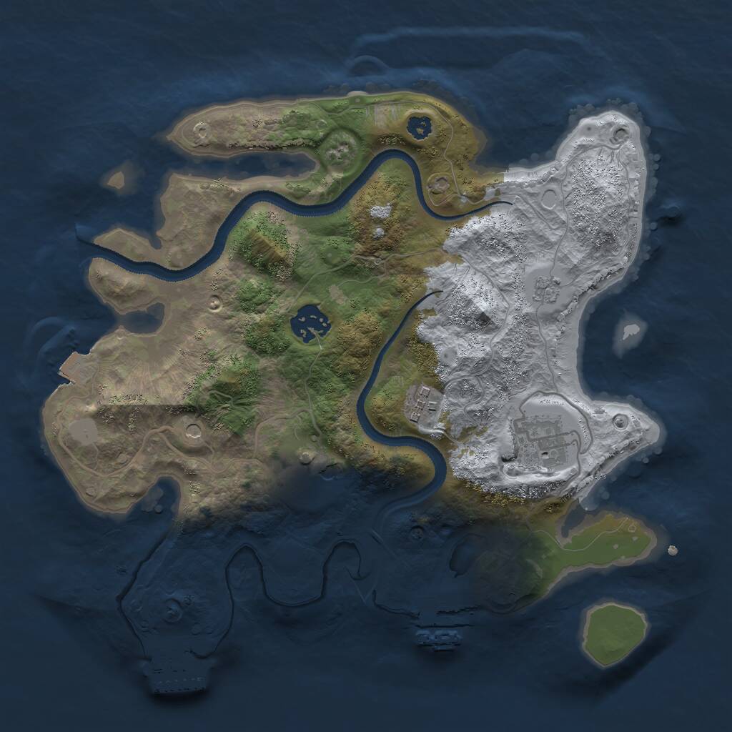 Rust Map: Procedural Map, Size: 3000, Seed: 1248478081, 9 Monuments