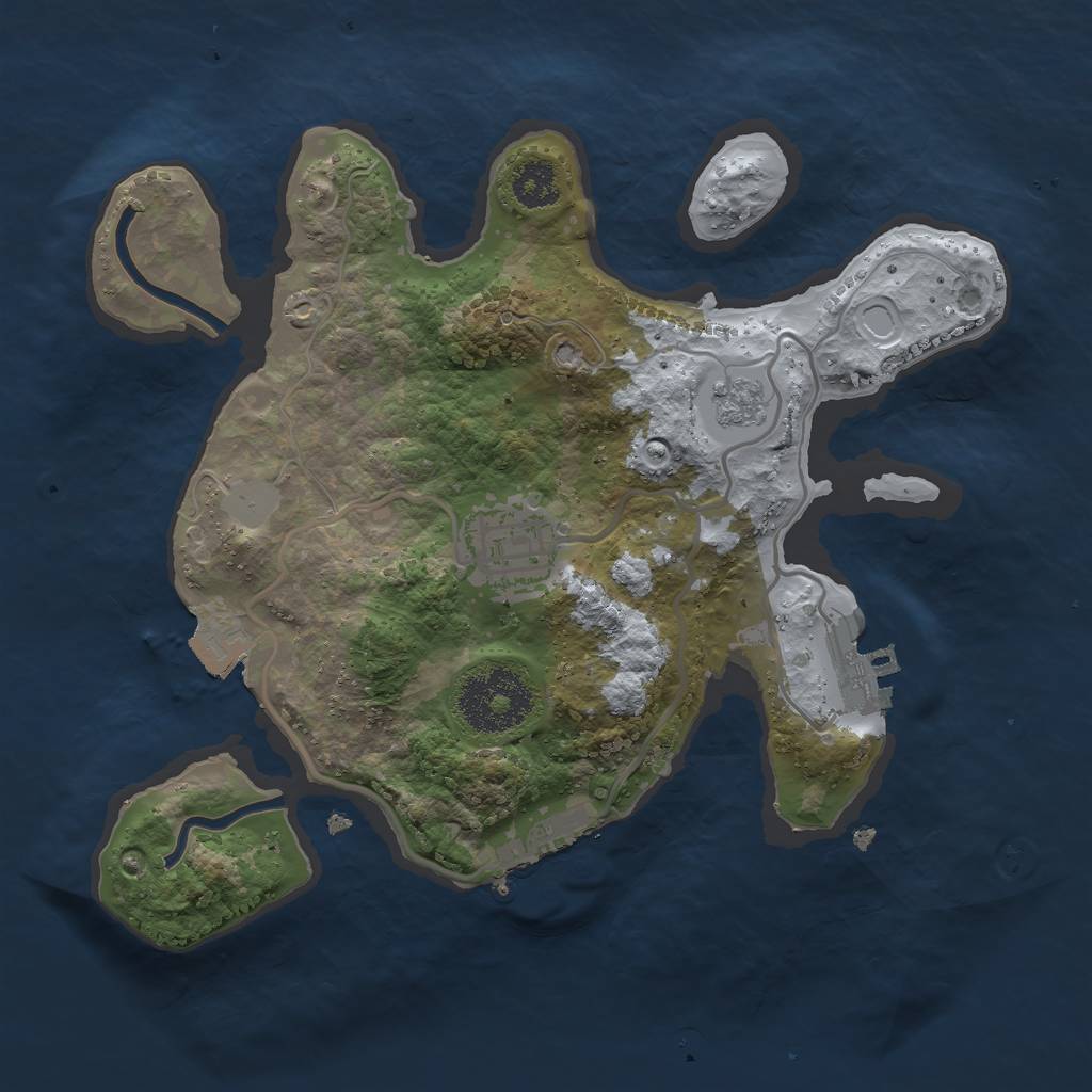 Rust Map: Procedural Map, Size: 2400, Seed: 89567420, 7 Monuments