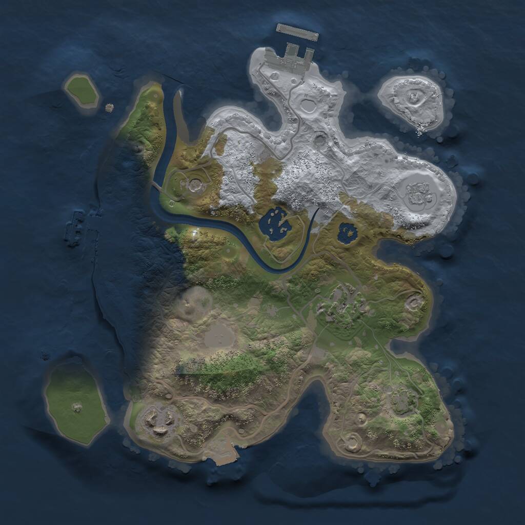 Rust Map: Procedural Map, Size: 2500, Seed: 2437, 9 Monuments
